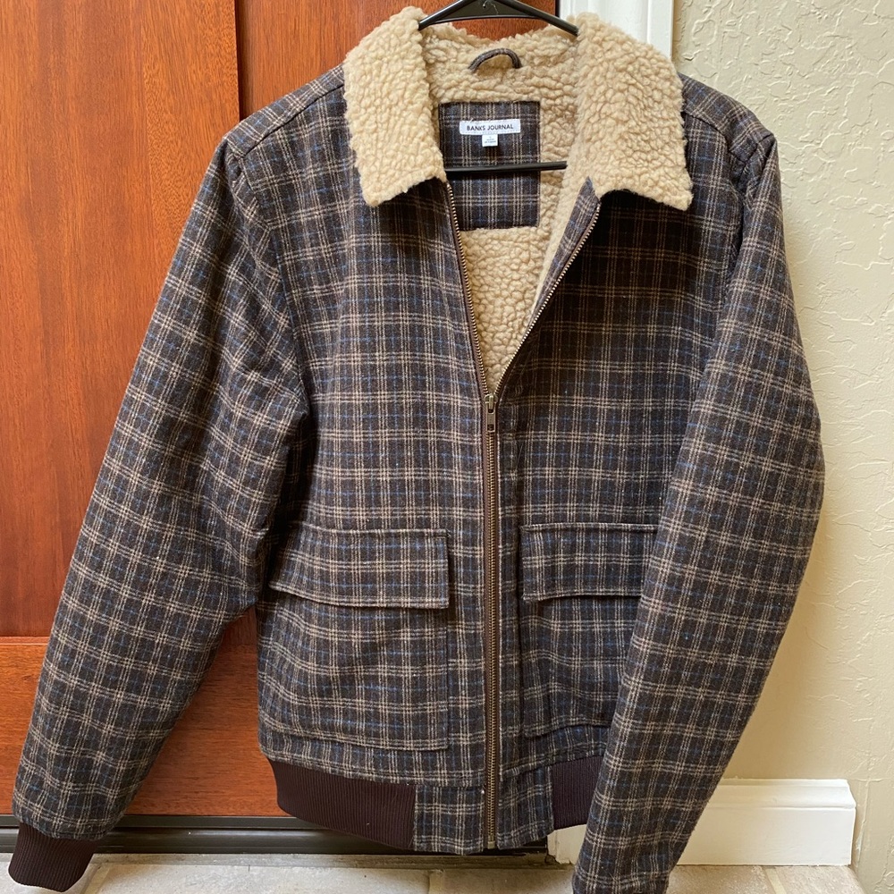 BANKS JOURNAL FOLK JACKET BROWN PLAID